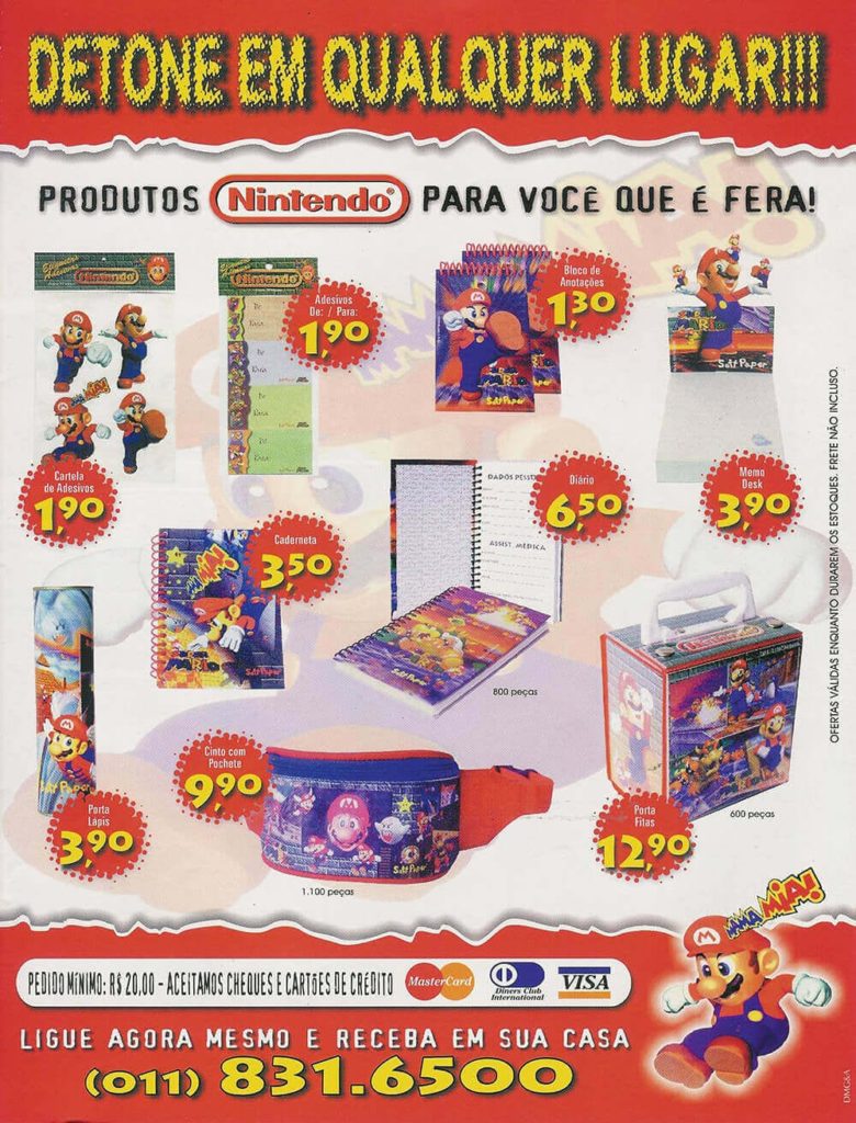 Propaganda Produtos Nintendo Mario 1998