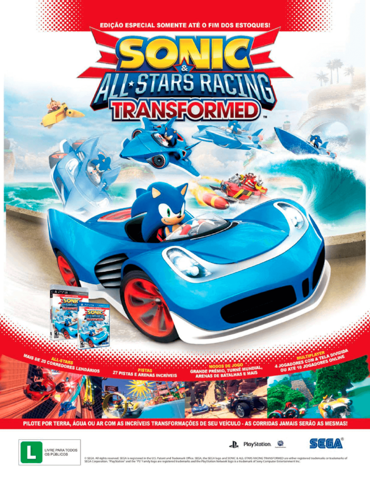 Propaganda Sonic & All-Stars Racing Transformed - Revista PlayStation 169