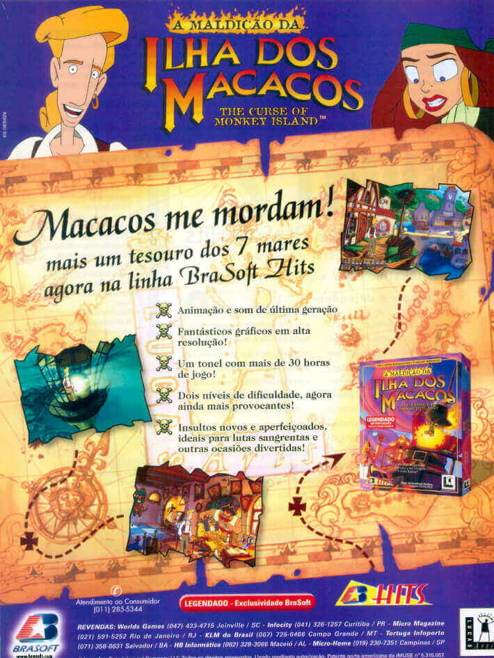 Propaganda A Maldição da Ilha dos Macacos - Senha PC 07 - 1999
