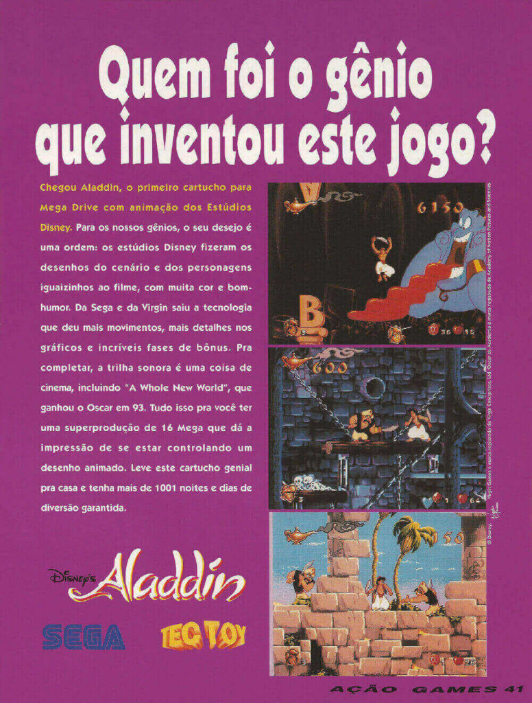 Propaganda Aladdin - Ação Games 48 - 1993