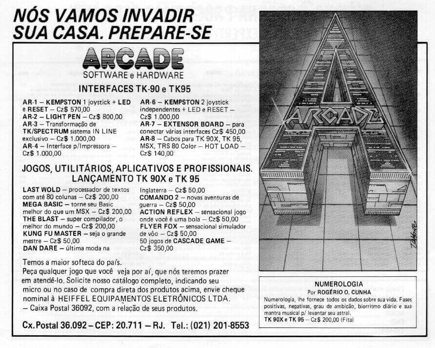 Propaganda Arcade - Micro Sistemas 65 - 1987