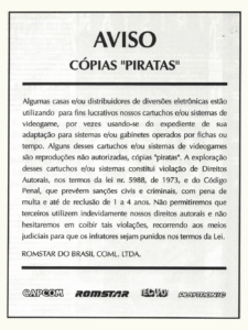 Propaganda Aviso Romstar do Brasil - VideoGame 43 - 1994