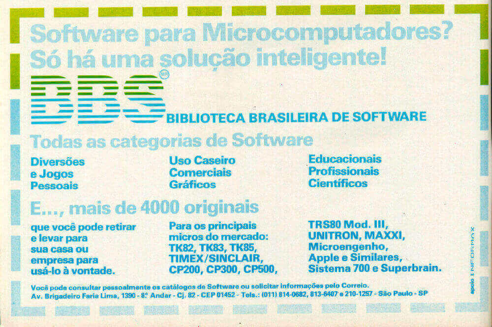 Propaganda BBS - Micro Sistemas 26 - 1983
