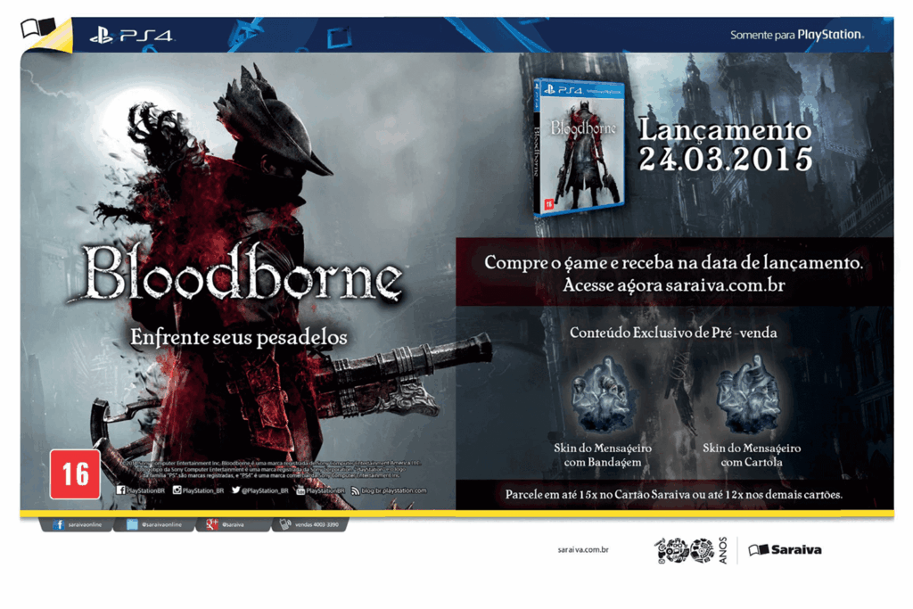 Propaganda Bloodborne (Saraiva) - PlayStation 202 - 2015
