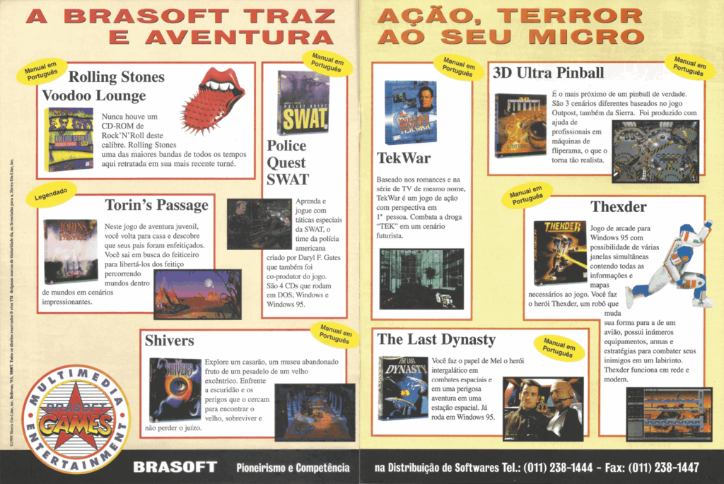 Propaganda Brasoft Games - Revista do CD-Rom 08 - 1996