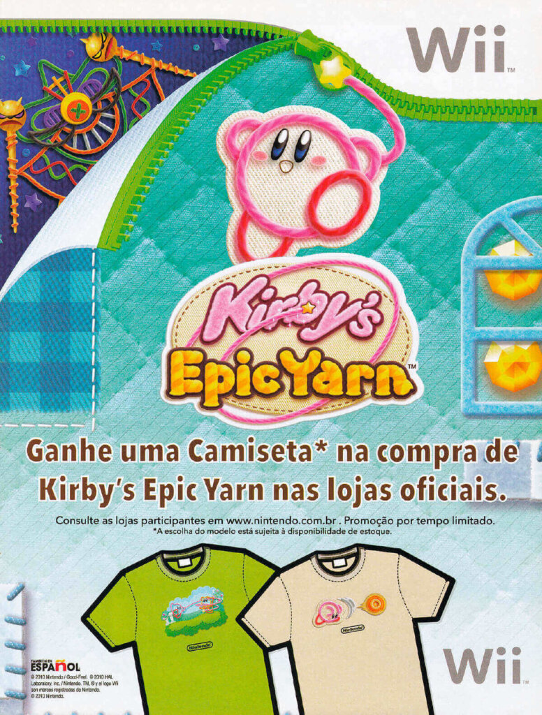 Propaganda Camiseta Kirby's Epic Yarn - Nintendo World 139 - 2010