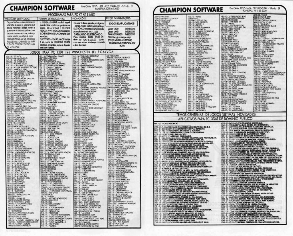 Propaganda Champion Software - Micro Sistemas 122 - 1992