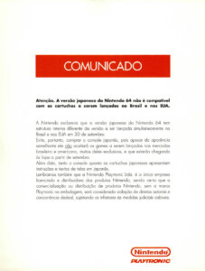 Propaganda Comunicado Nintendo Playtronic - Ação Games 106 - 1996
