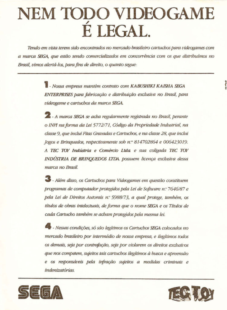 Propaganda Comunicado TecToy - Ação Games 02 - 1991