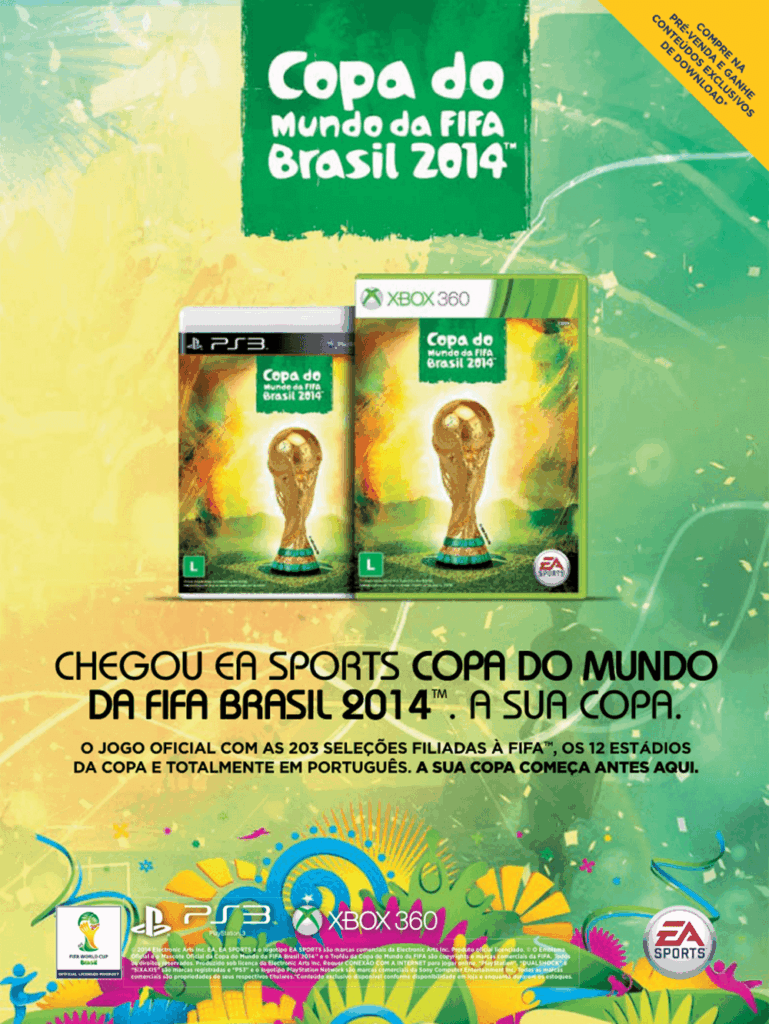 Propaganda Copa do Mundo da Fifa Brasil 2014 - Revista Oficial Xbox 92 - 2014