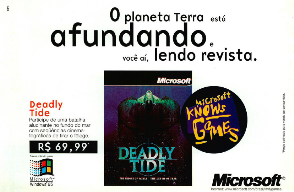 Propaganda Deadly Tide - Ação Games 110 - 1996