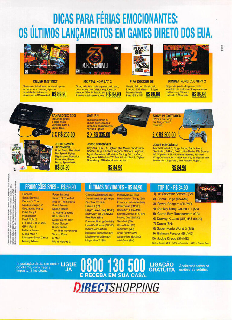 Propaganda Direct Shopping - Ação Games 96 - 1995