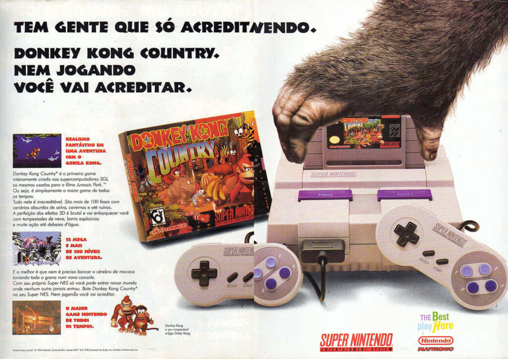 Propaganda Donkey Kong Country - Ação Games 72 - 1994