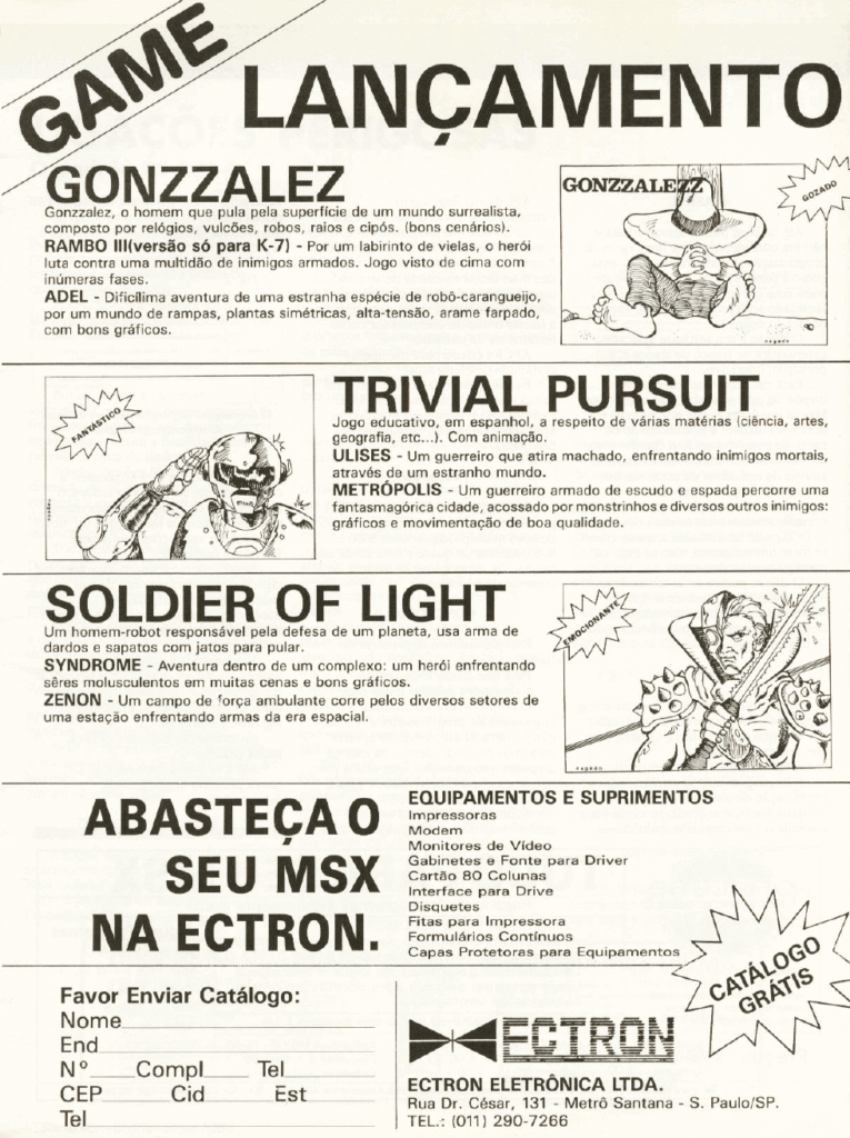 Propaganda Ectron - MSX Micro 22 - 1989