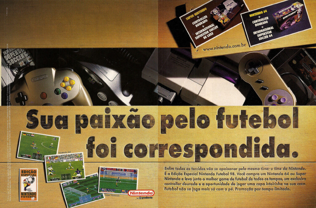 Propaganda Edição Especial Nintendo Futebol 98 - SuperGamePower 50 - 1998