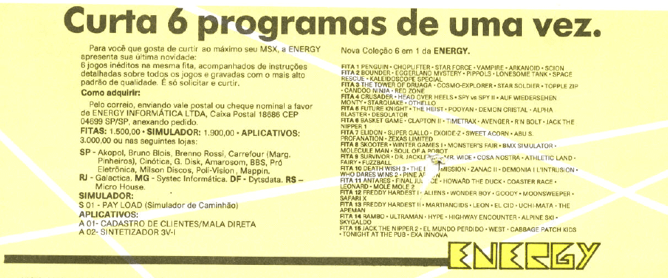 Propaganda Energy - MSX Micro 17 - 1988