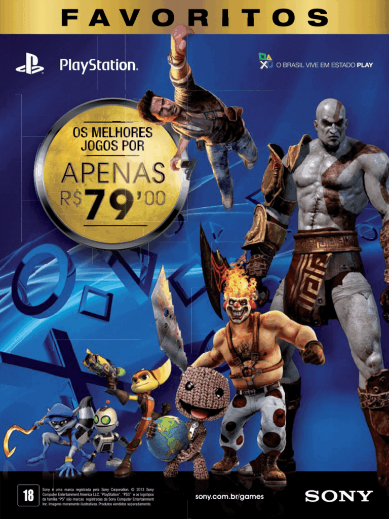 Propaganda Favoritos - PlayStation 180 - 2013