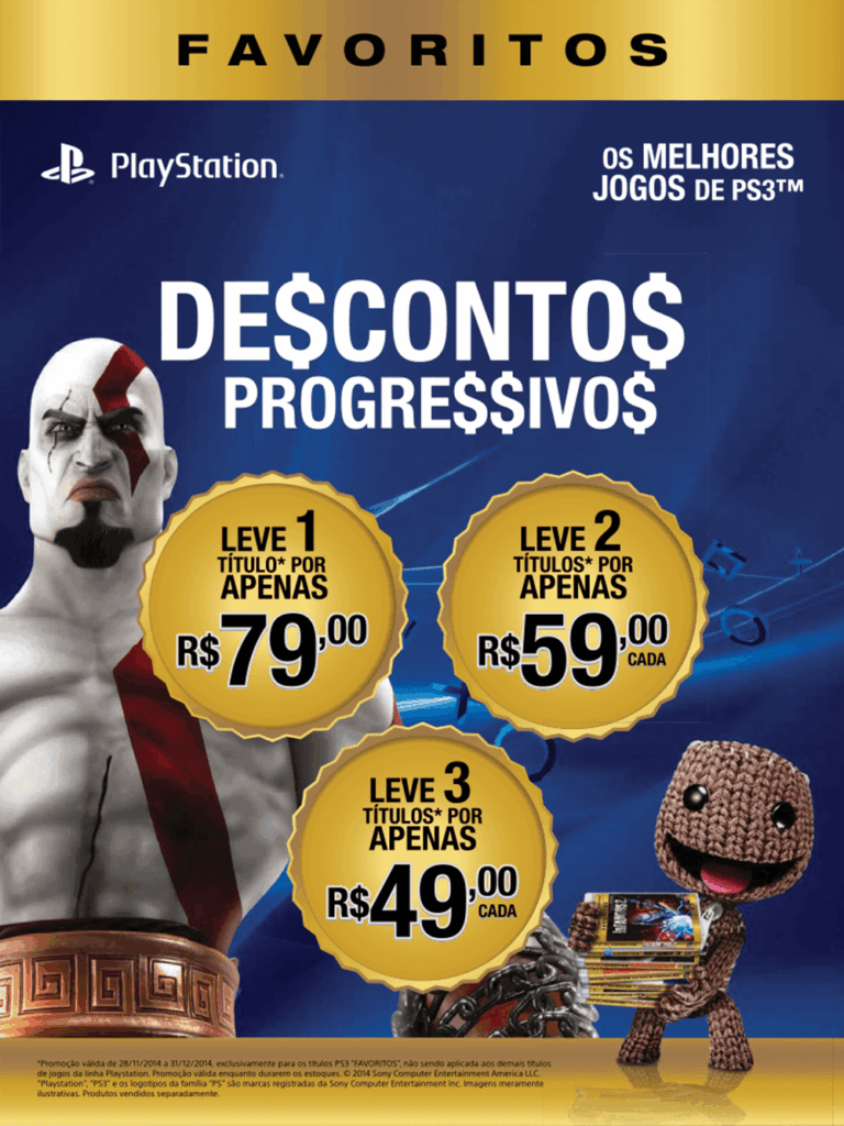 Propaganda Favoritos PS3 - PlayStation 199 - 2014