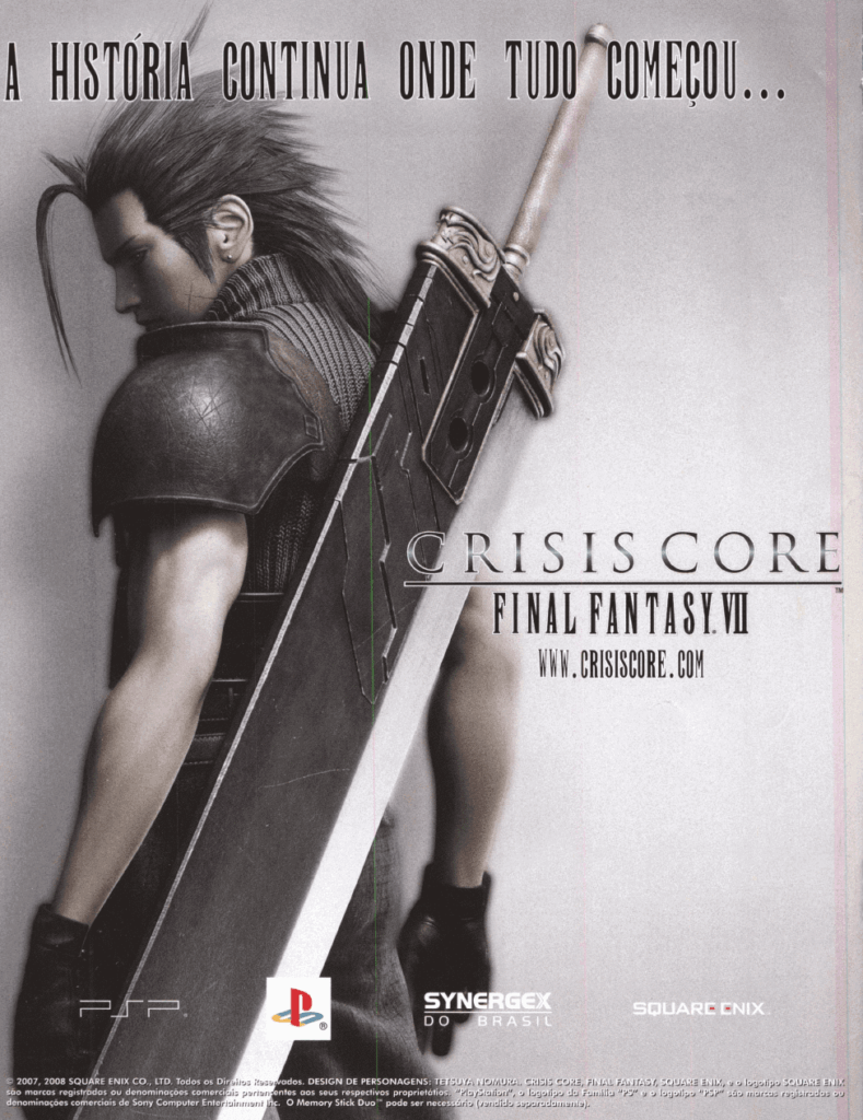 Propaganda Final Fantasy VII Crisis Core - EGM Brasil 75 - 2008