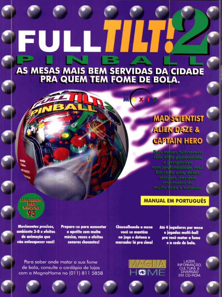 Propaganda Full Tilt Pinball 2 - Revista do CD-Rom 21 - 1997