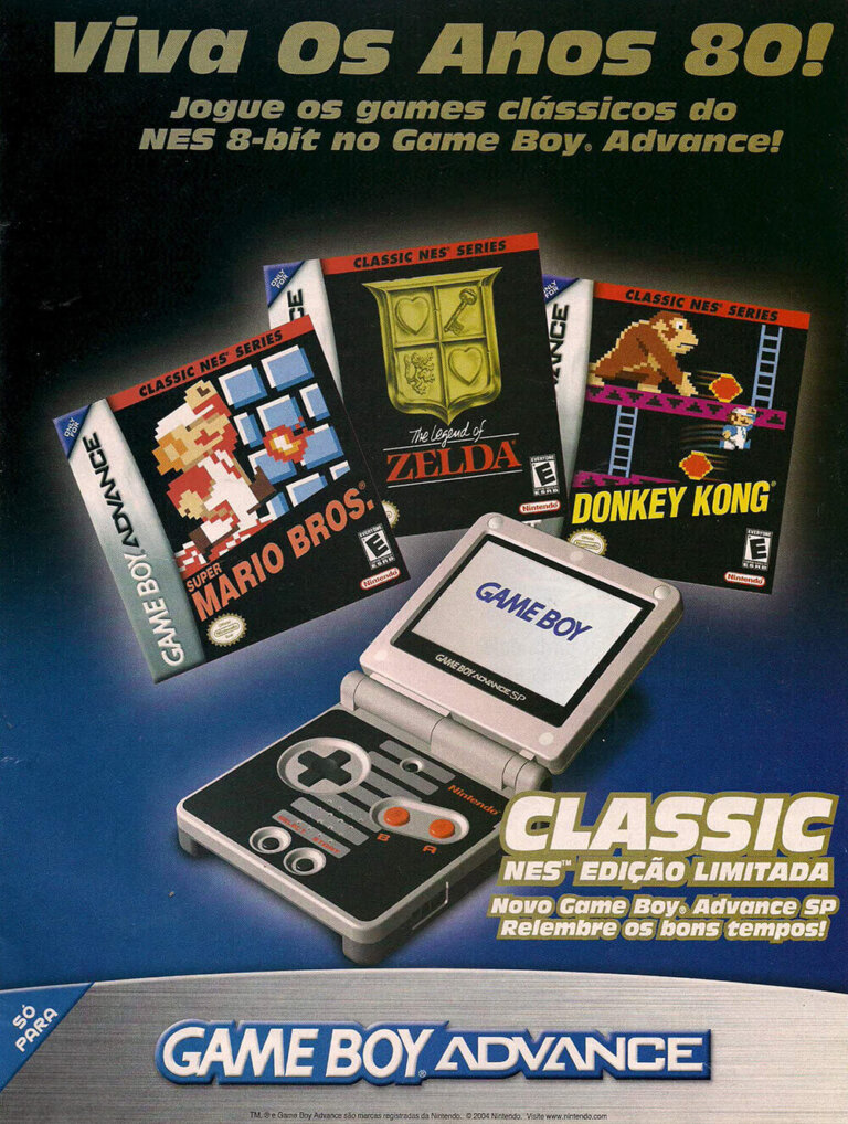 Propaganda Game Boy Advance SP NES Edição Limitada - Nintendo World 68 - 2004