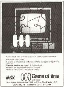 Propaganda Game of Time - MSX Micro 12 - 1987