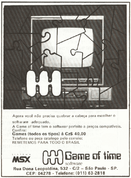 Propaganda Game of Time - MSX Micro 12 - 1987