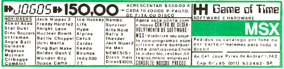 Propaganda Game of Time - MSX Micro 16 - 1988