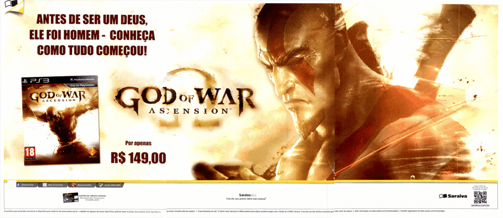 Propaganda God of War Ascension (Saraiva) - EGM Brasil 137 - 2013