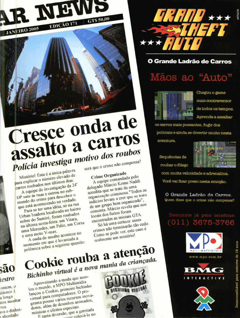 Propaganda Grand Theft Auto - Revista do CD-Rom 30 - 1998