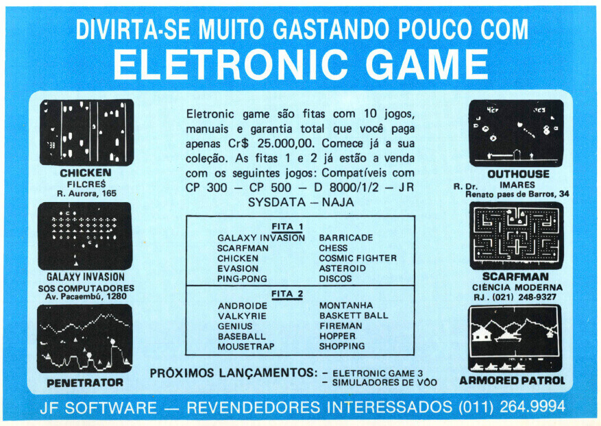 Propaganda JF Software - Micro Mundo 16 - 1984