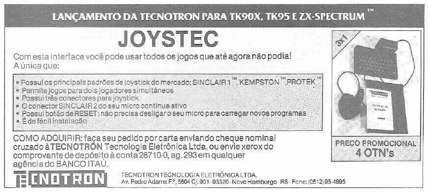 Propaganda Joystec - Micro Sistemas 71 - 1987