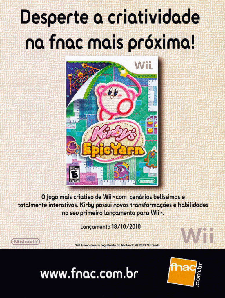 Propaganda Kirby's Epic Yarn (Fnac) - Nintendo World 139 - 2010