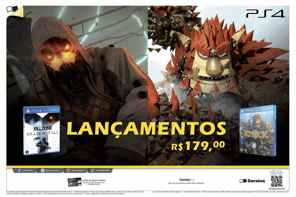Propaganda Lançamentos PS4 - Saraiva - PlayStation 189 - 2014