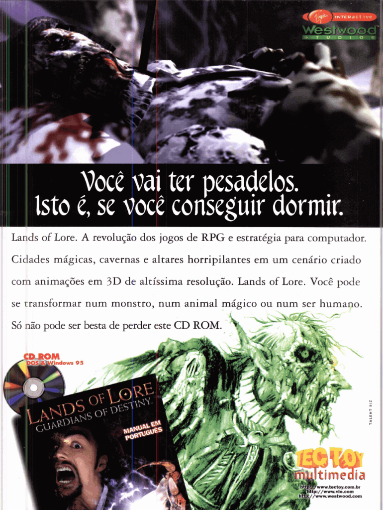 Propaganda Lands of Lore - Revista do CD-Rom 29 - 1997