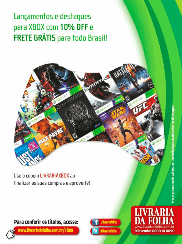 Propaganda Livraria da Folha - Xbox 360 68 - 2012