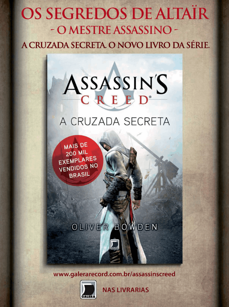 Propaganda Livro Assassin's Creed A Cruzada Secreta - Revista PlayStation 165 - 2012