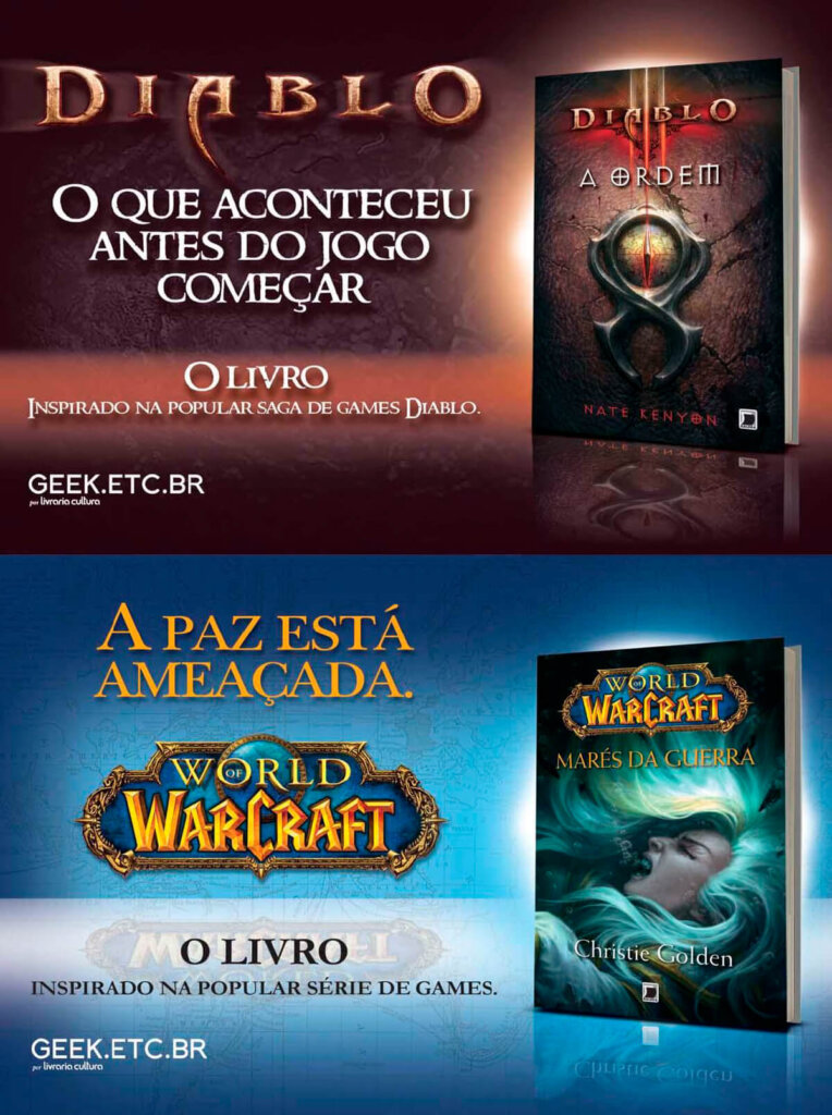 Propaganda Livros Diablo e World of Warcraft - Revista PlayStation 168 - 2012