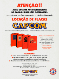 Propaganda Locação de Placas Capcom - VideoGame 50 - 1995