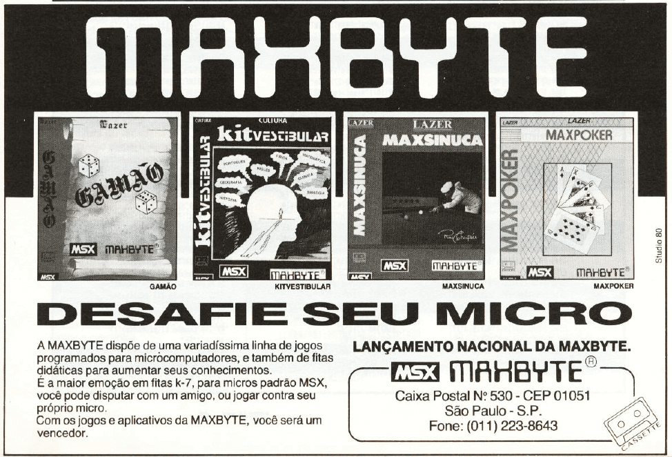 Propaganda MAXBYTE - MSX Micro 09 - 1987