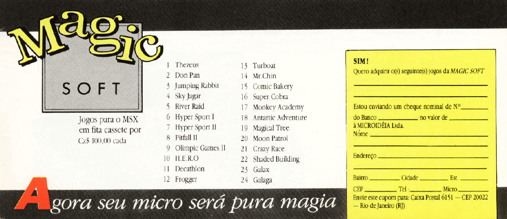 Propaganda Magic Soft - MSX Micro 04 - 1986