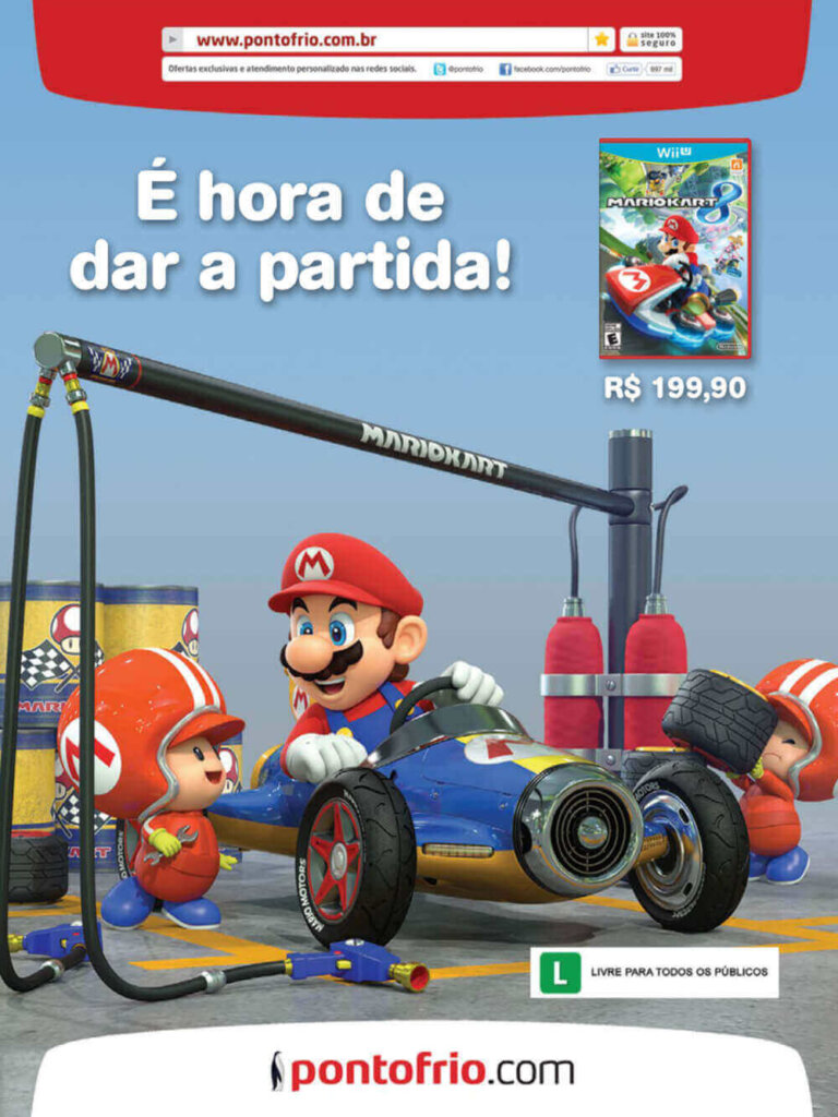 Propaganda Mario Kart 8 Pontofrio - Nintendo World 183 - 2014