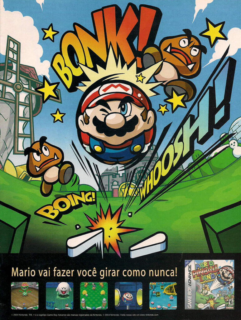 Propaganda Mario Pinball Land - Nintendo World 74 - 2004