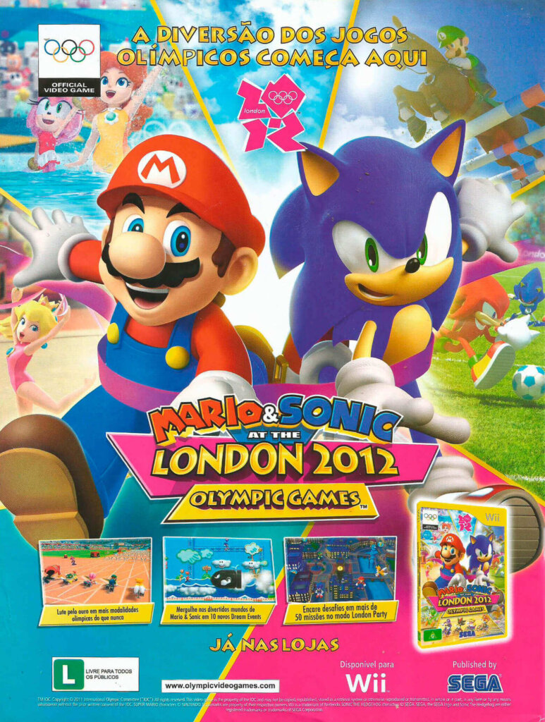Propaganda Mario & Sonic at the London 2012 Olympic Games - Revista Recreio 615 - 2011