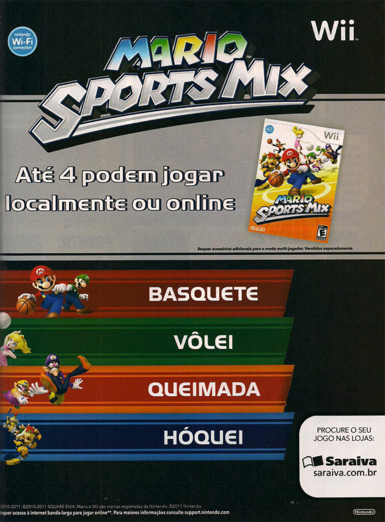 Propaganda Mario Sports Mix (Saraiva) - Nintendo World 142 - 2011