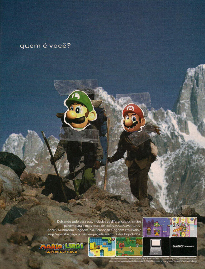 Propaganda Mario e Luigi Superstar Saga - Nintendo World 63 - 2003