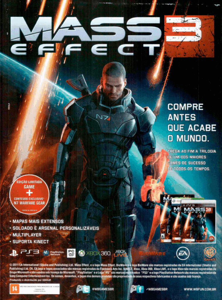 Propaganda Mass Effect 3 - Revista PlayStation 160 - 2012