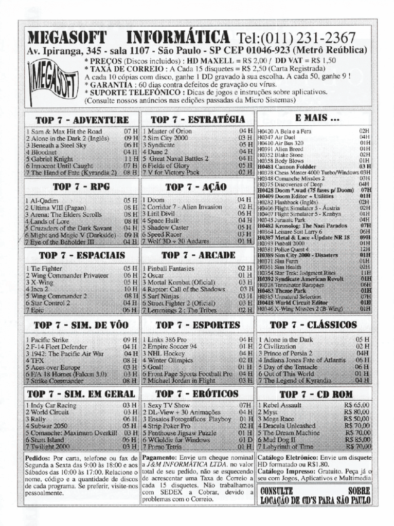 Propaganda Megasoft Informática - Informática CPU 01 - 1994