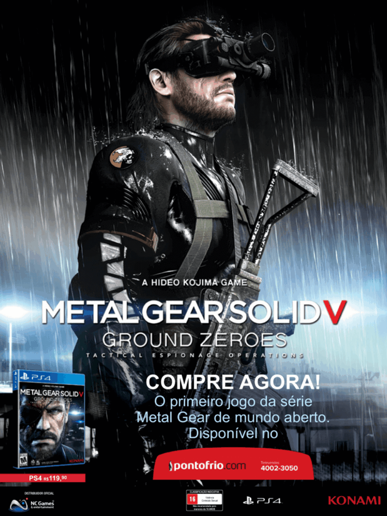 Propaganda Metal Game Solid V Ground Zeroes (Pontofrio) - Revista PlayStation 191 - 2014