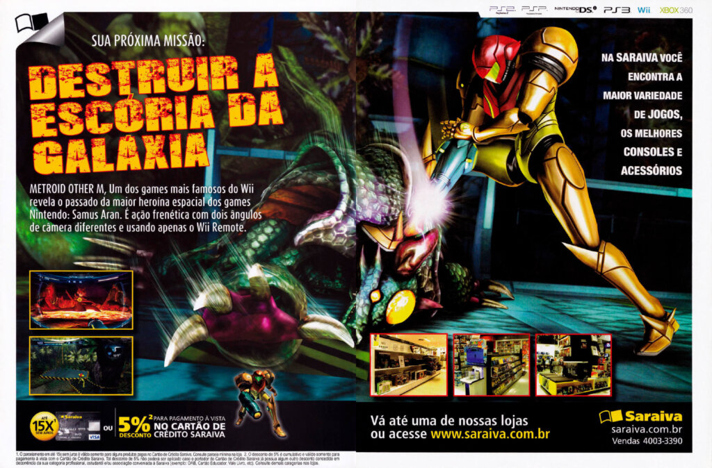 Propaganda Metroid Other M (Saraiva) - Nintendo World 137 - 2010